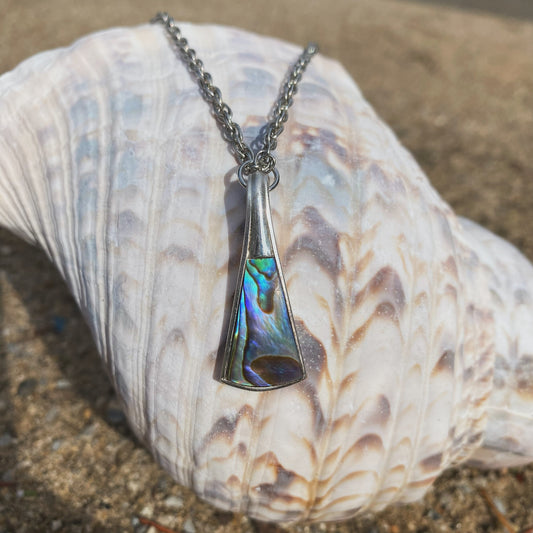 Paua Shell Sliver Necklace